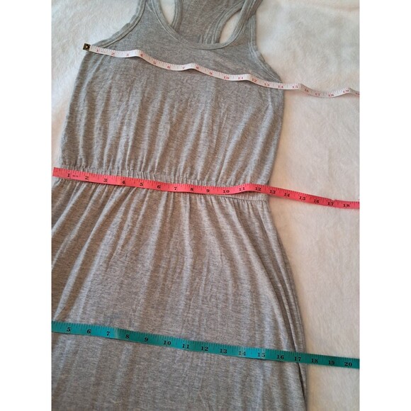 J.Crew Size XS Gray Heather Sleeveless Maxi Tank Dress Racerback Side Slits - Picture 7 of 11